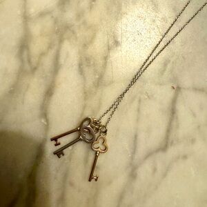 Authentic Tiffany Key necklace ( silver , gold and rose gold )